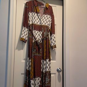 Bohemian Maxi Dress long sleeve